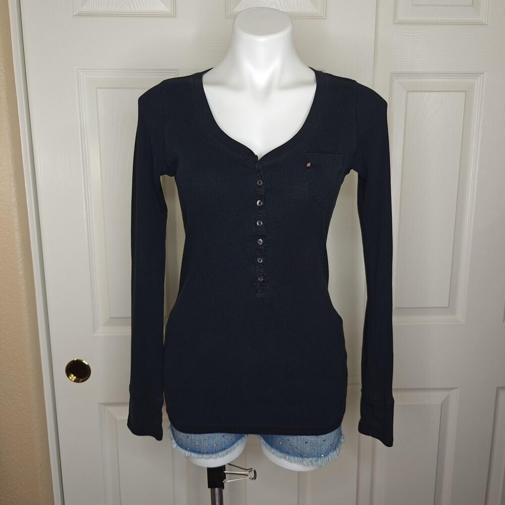 Vintage 90s Polo Jeans Company Ralph Lauren ribbed long sleeve Henley sz M
